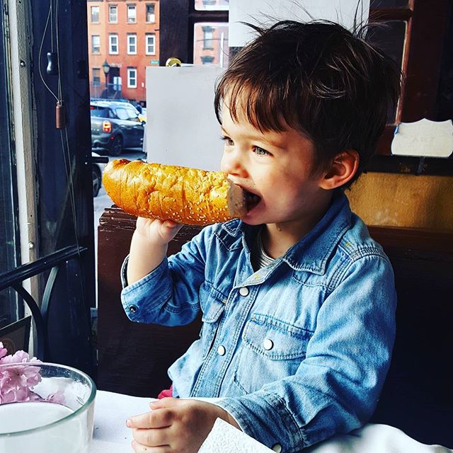 Seems to have missed the memo that bread baskets are for sharing #carbs #carblover #breadhog #firstbites