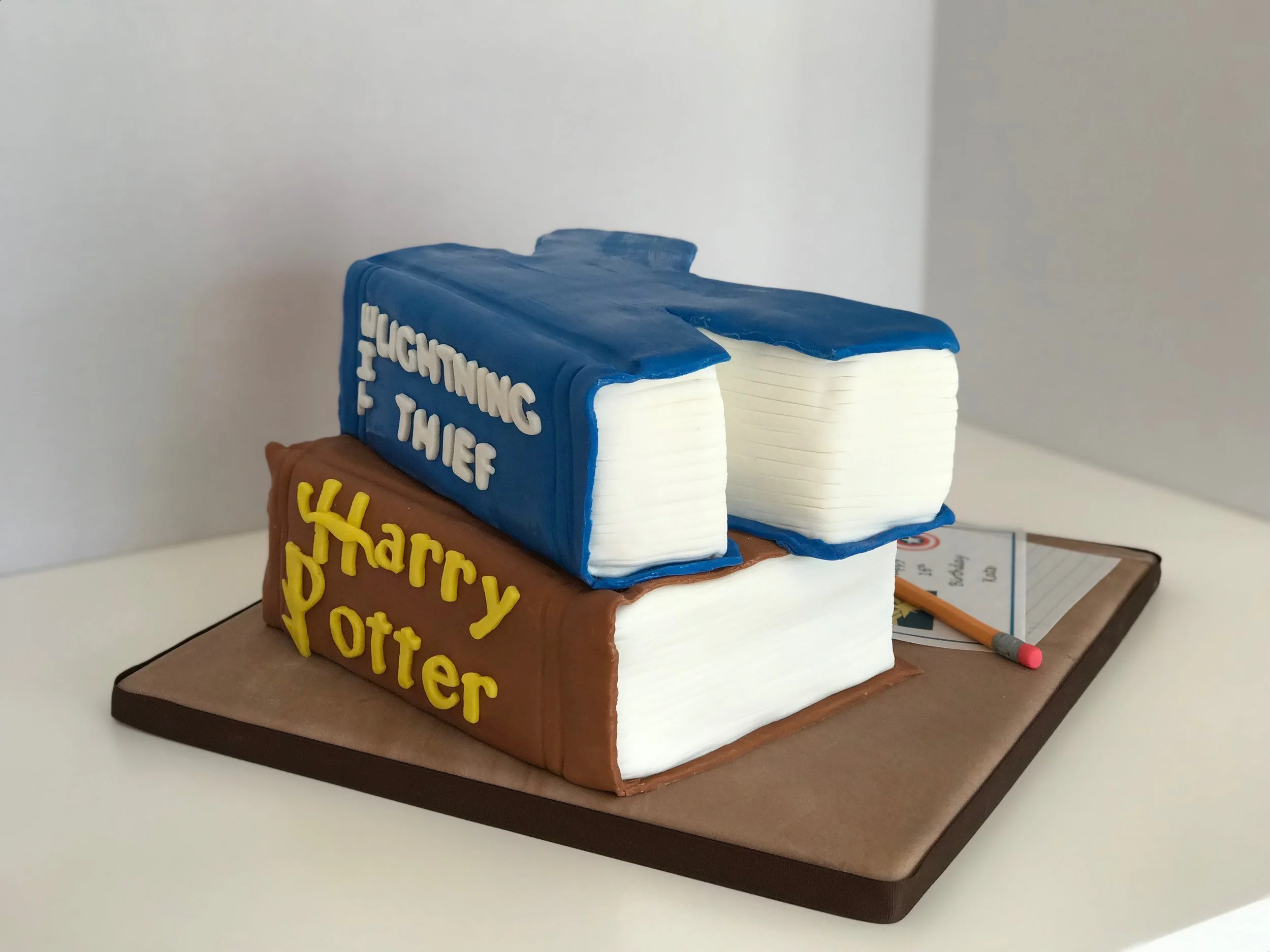 Book and Writing Birthday cake