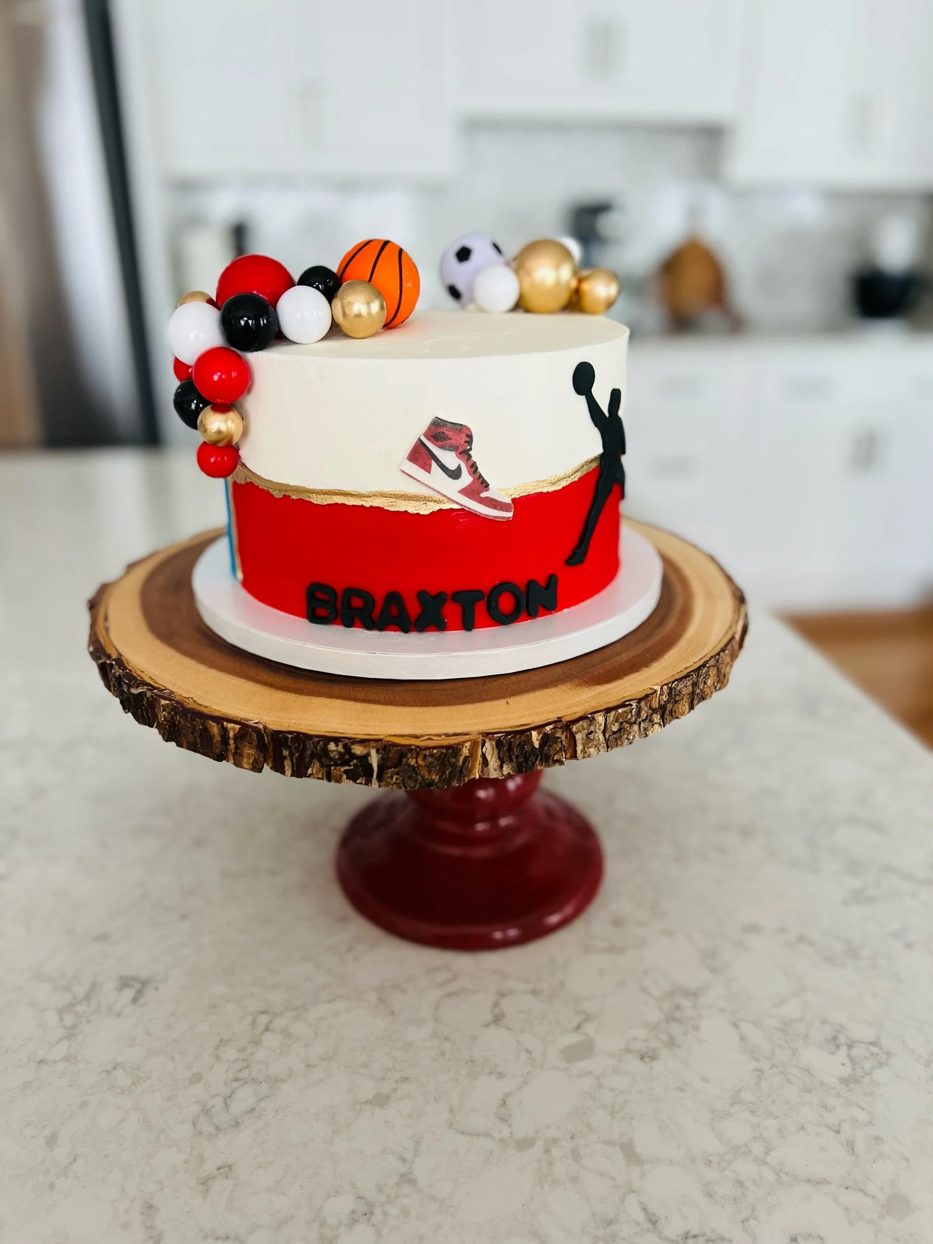 Half of cake with Michael Jordan