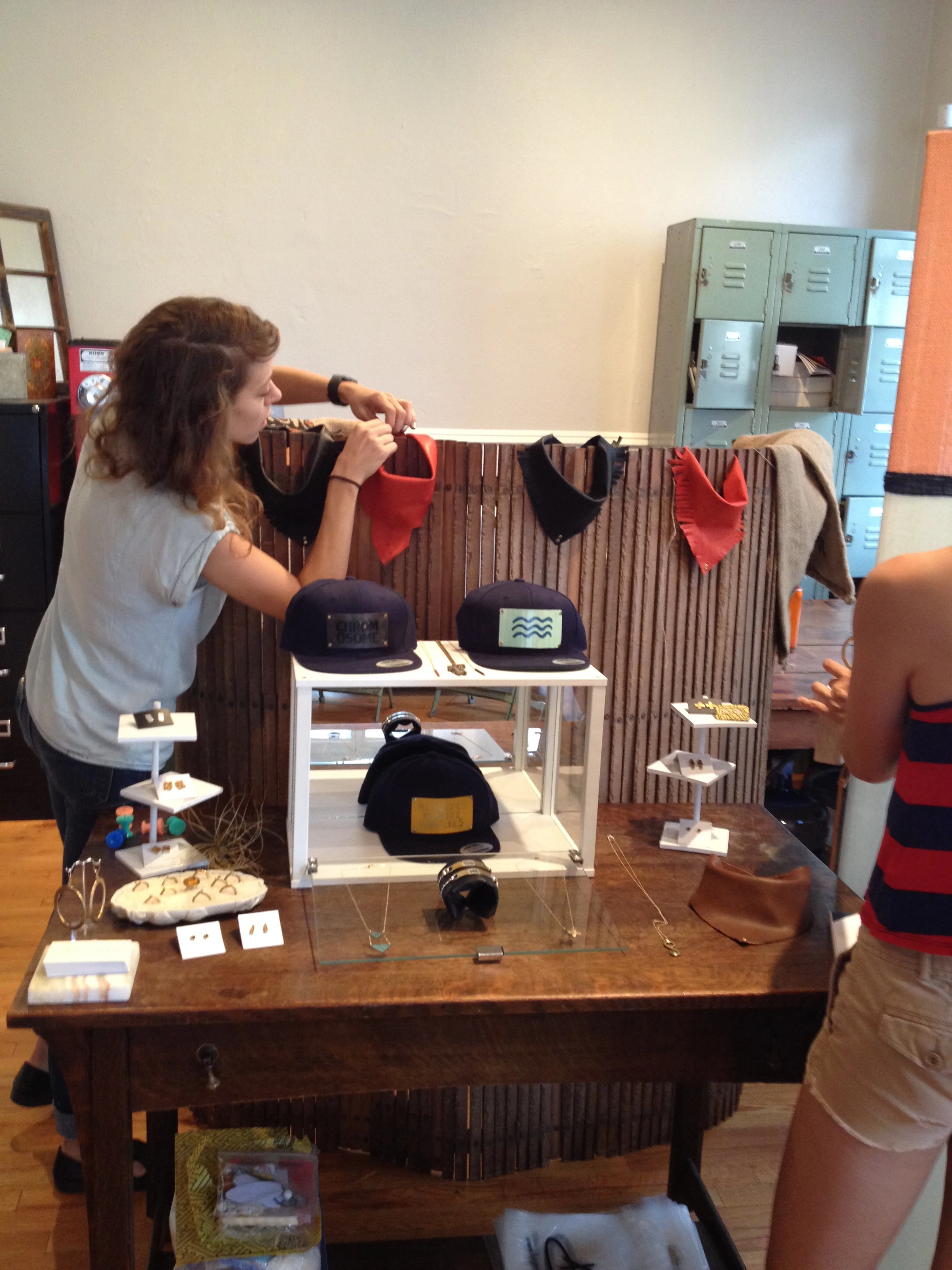  Emily &amp; Desiree setting up shop 