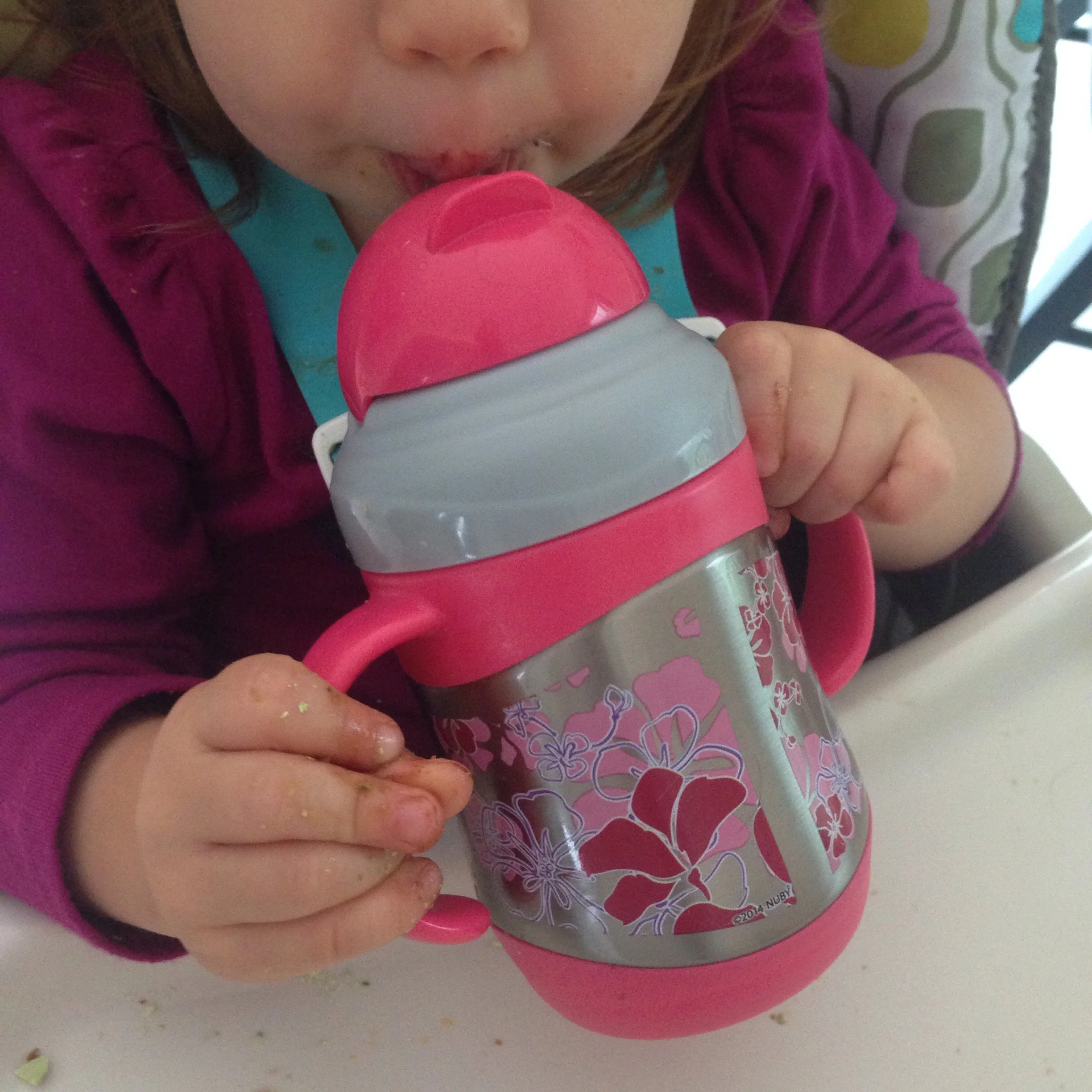 Nûby Review Stainless Steel NoSpill FlipIt Cup with Weighted Straw —New England Lifestyle