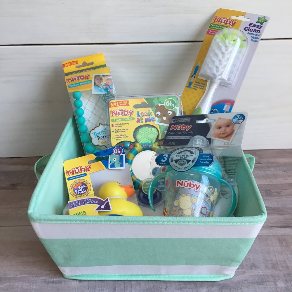 Affordable Baby Shower Gift Basket with Nûby —New England Lifestyle, Motherhood, + - Birch Landing Home