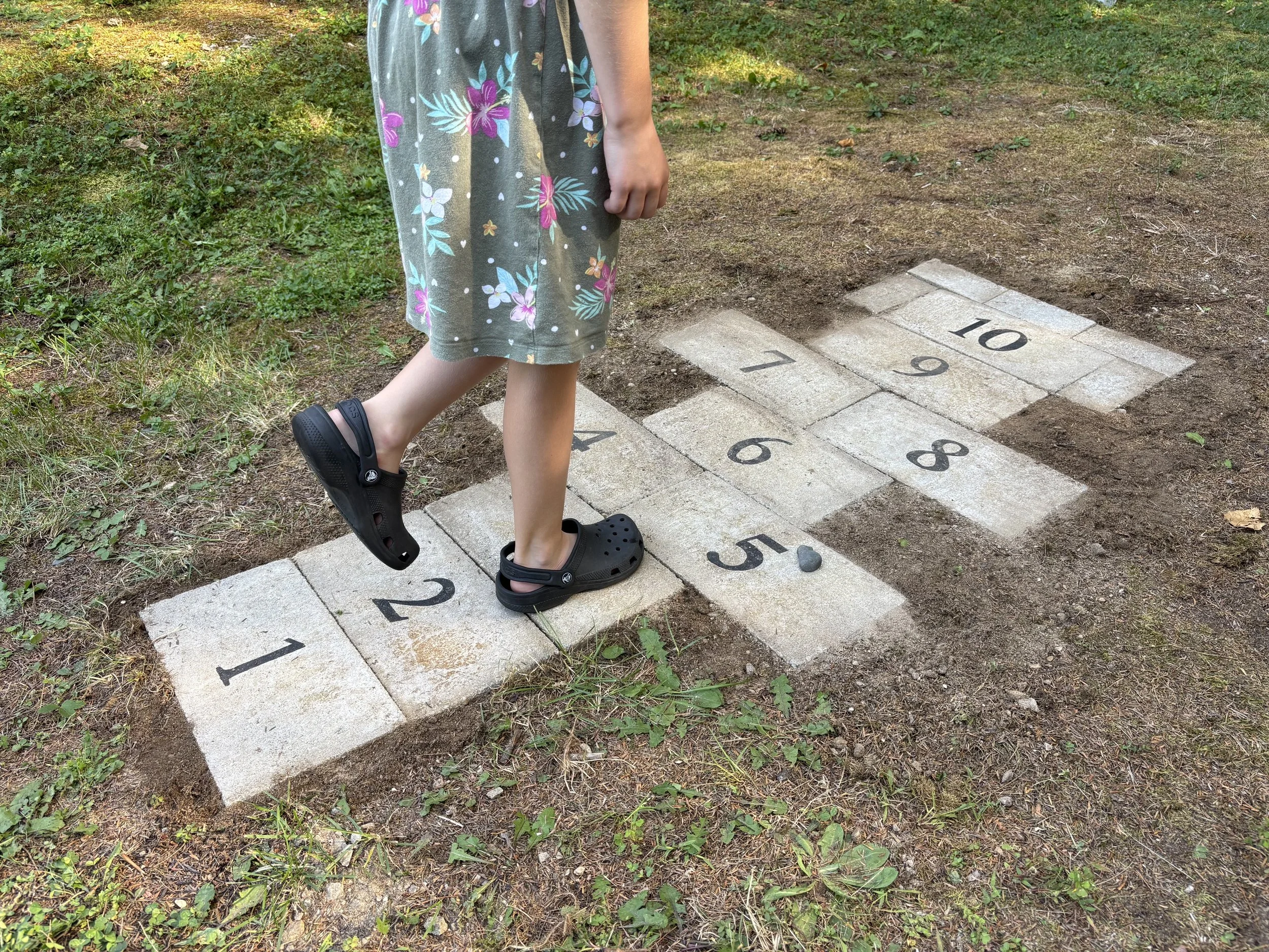 DIY Hopscotch Court with Pavers + How to Play Hopscotch