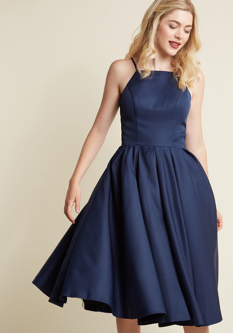 Chi Chi London Beloved and Beyond Midi Dress in Navy