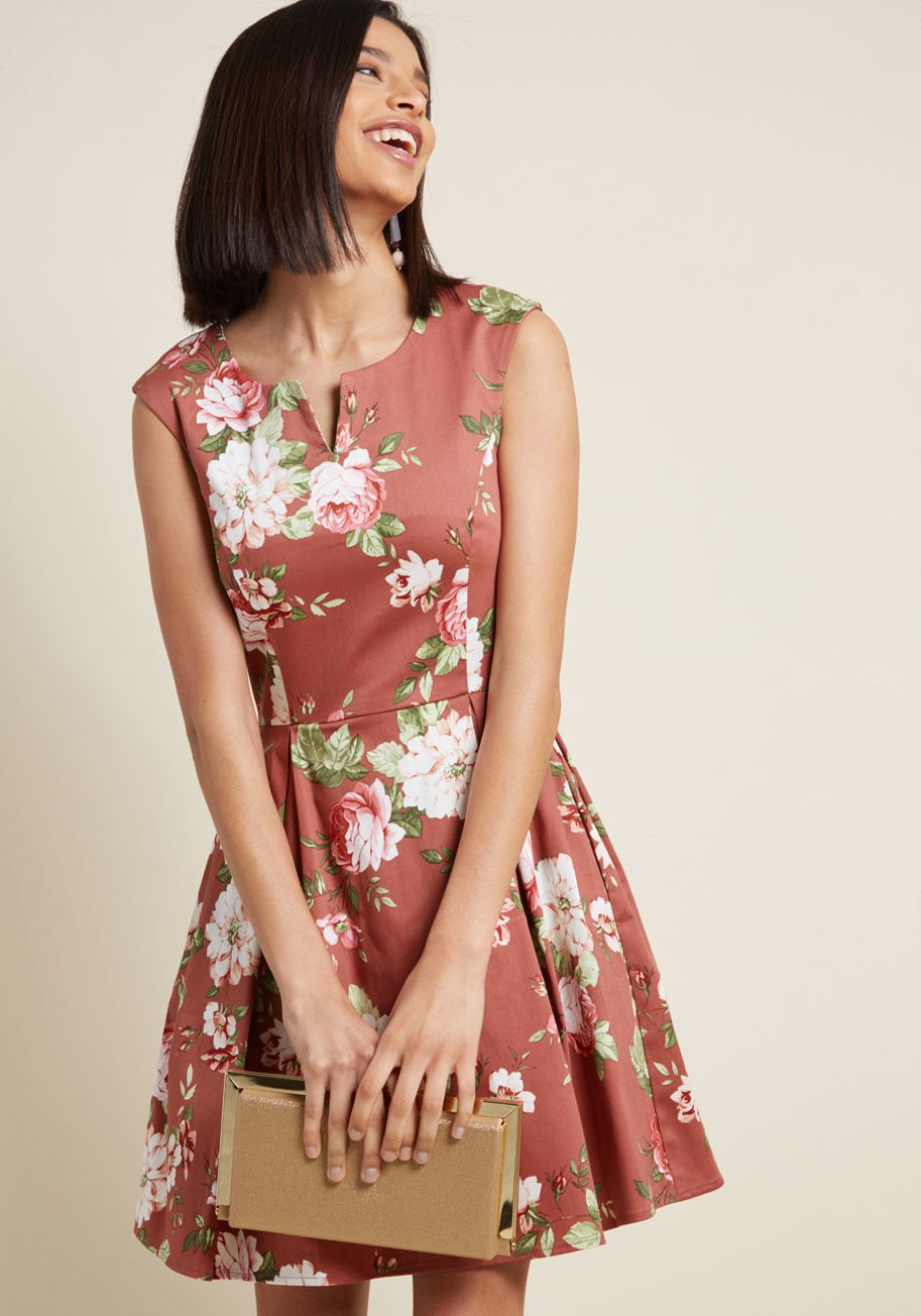 Especially Dandy A-Line Dress in Mauve