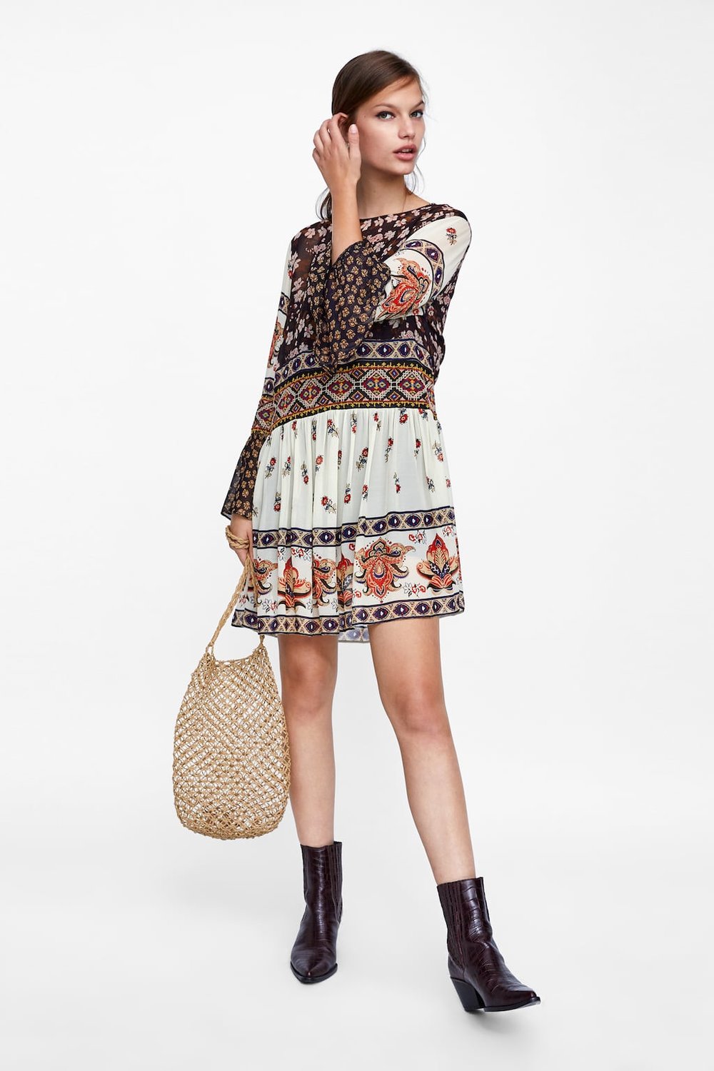 Embroidered Patchwork Dress