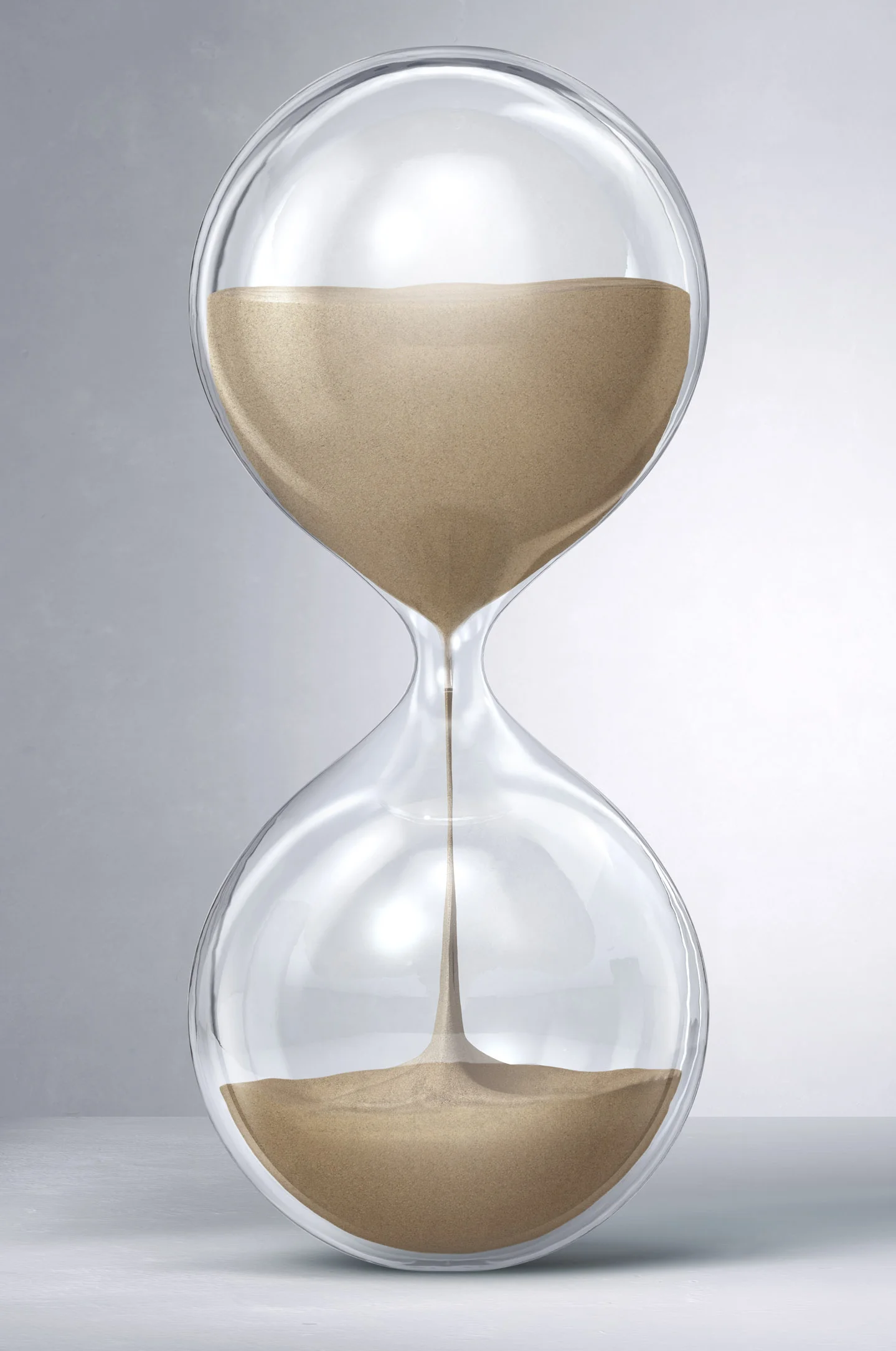 I texture, light and render the hourglass.