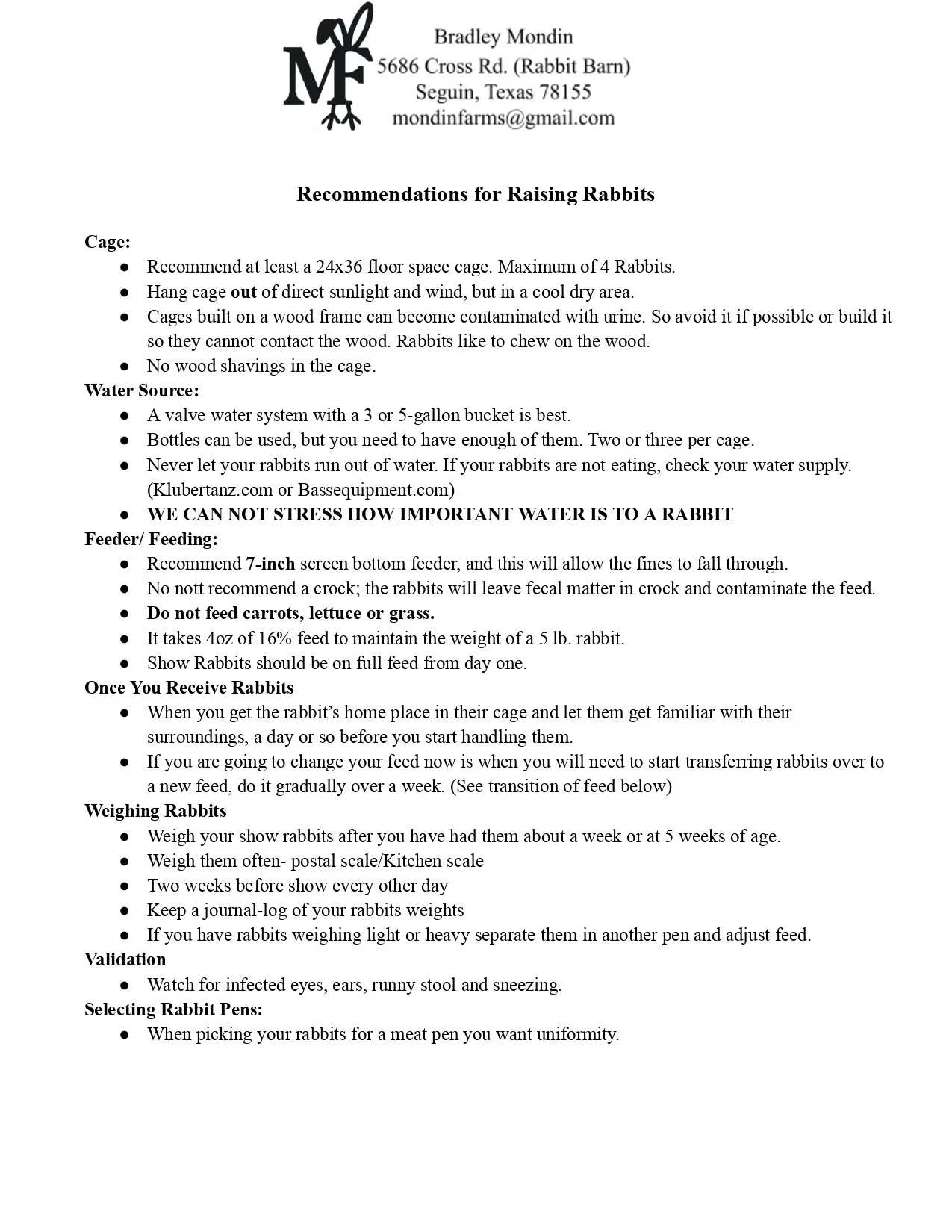 Raising Rabbits — Mondin Farms