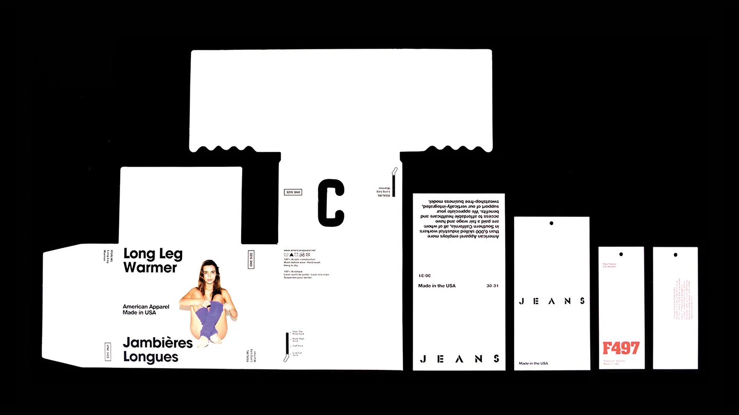 American Apparel hang tags