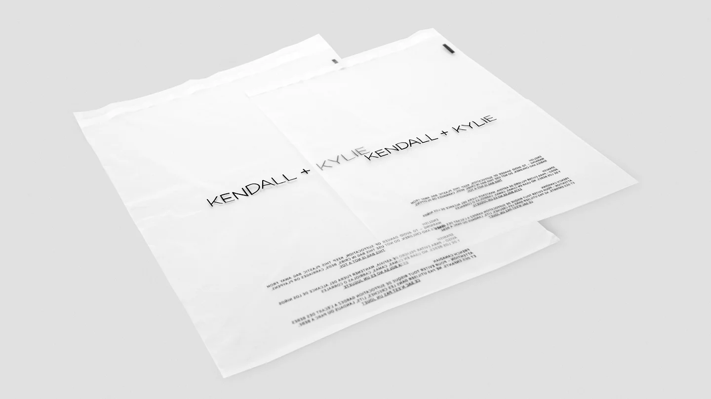 Kendall + Kylie clear resealable polybags