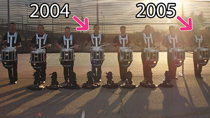 I went from center snare to end snare (twice)