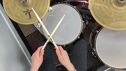 How to cross your sticks on drum kit (without hitting your sticks)