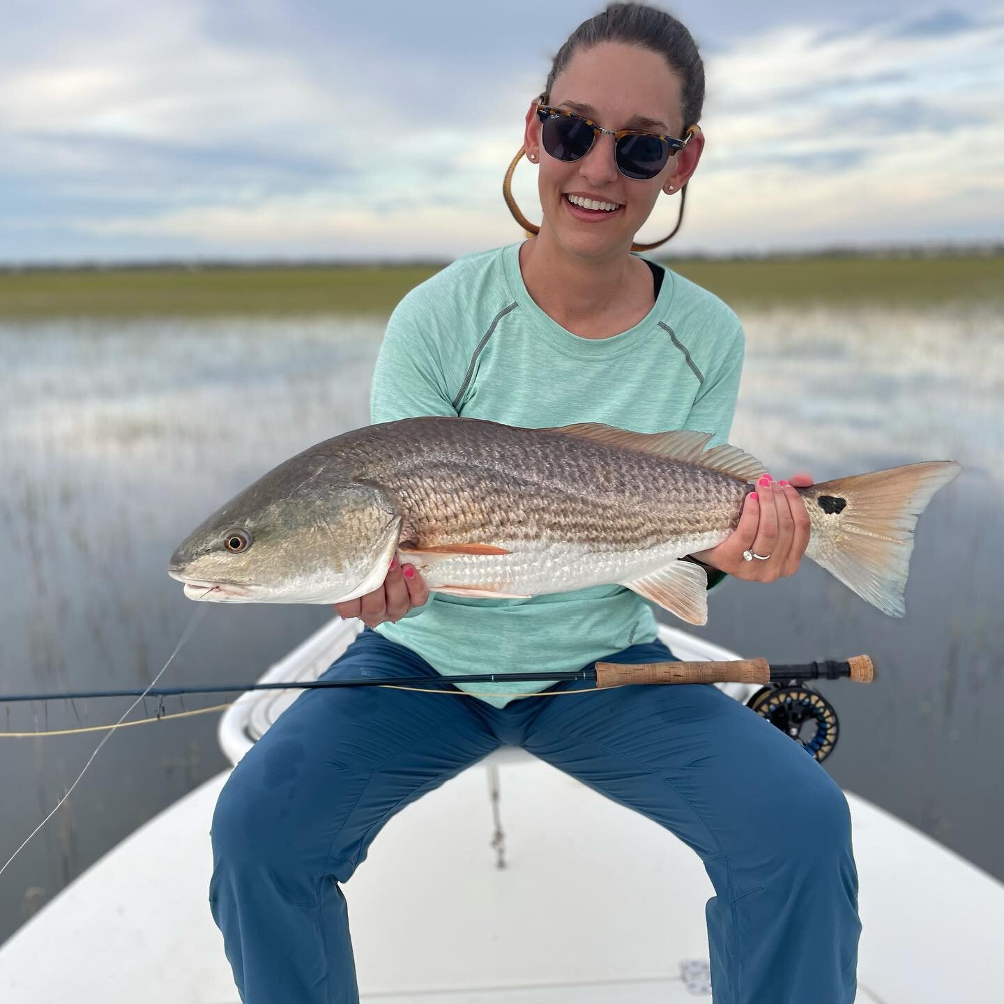 What a night for Stephanie and her mom. Stephanie got her 1st redfish on fly!! Then got her personal best being just shy of 30!! And then got her 3rd redfish for the night!! Good luck in the sechelles with your soon to be husband and y&rsquo;all call