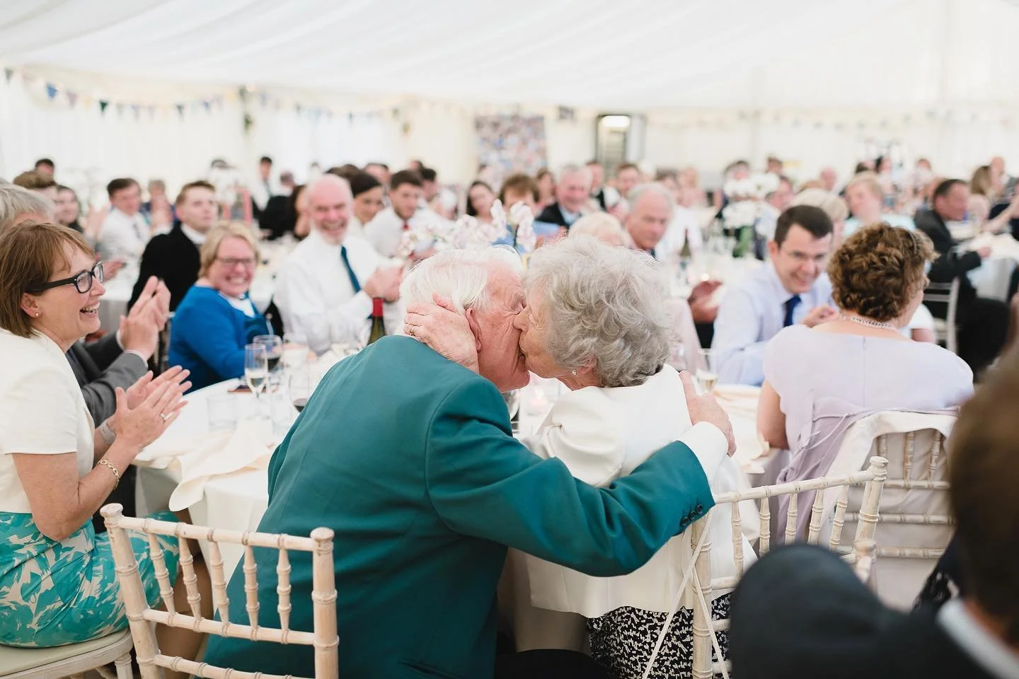 Celebrating their 60th wedding anniversary at their grandchild's wedding 👫