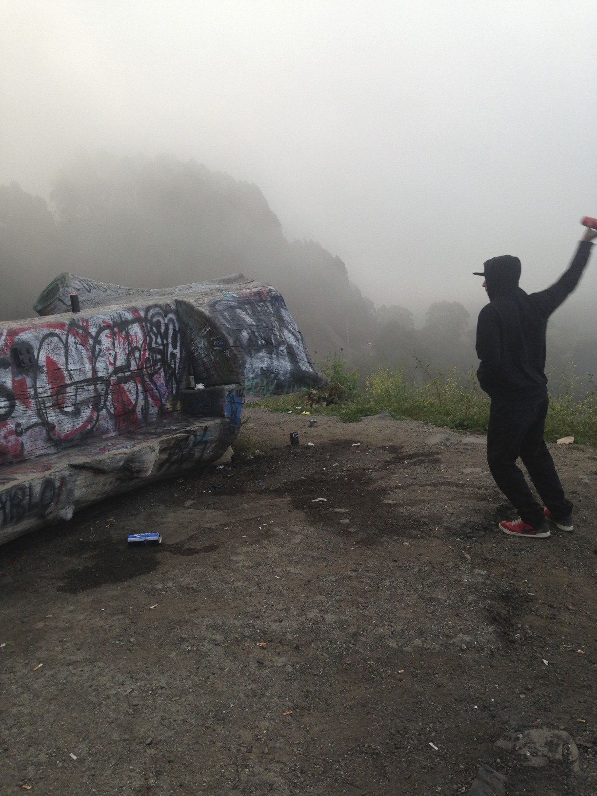 Sinograffiti , 2014, ceramics, colored powder, and photographic documentary