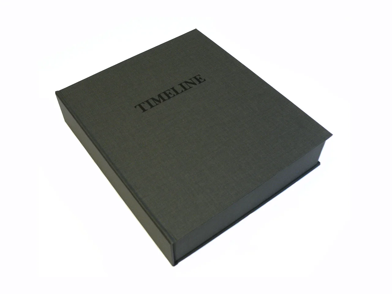 Timeline , 2011/2014 A linen box housing the video on DVD and hard drive, a print, bookwork and Ebook. Signed and numbered edition of 5. 