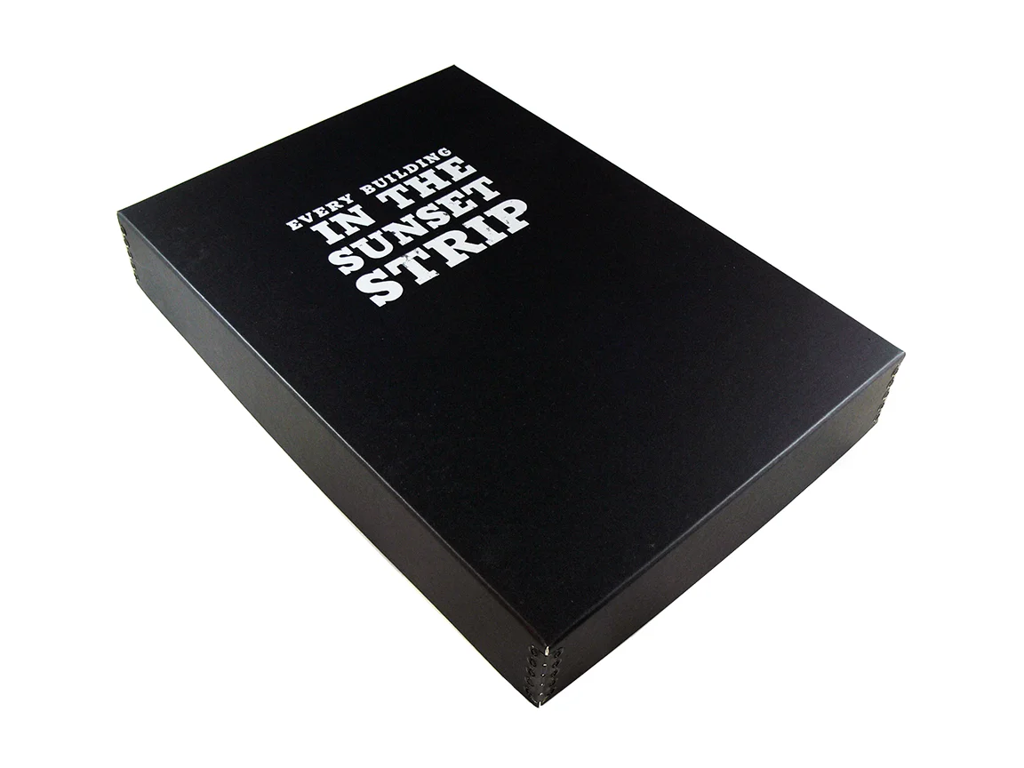 Every Building In The Sunset Strip , Special Edition: 54 page accordion fold book, 50 13 x 16.5" colour prints, 30 minute PowerPoint presentation on DVD. Signed and numbered edition of 3. 
