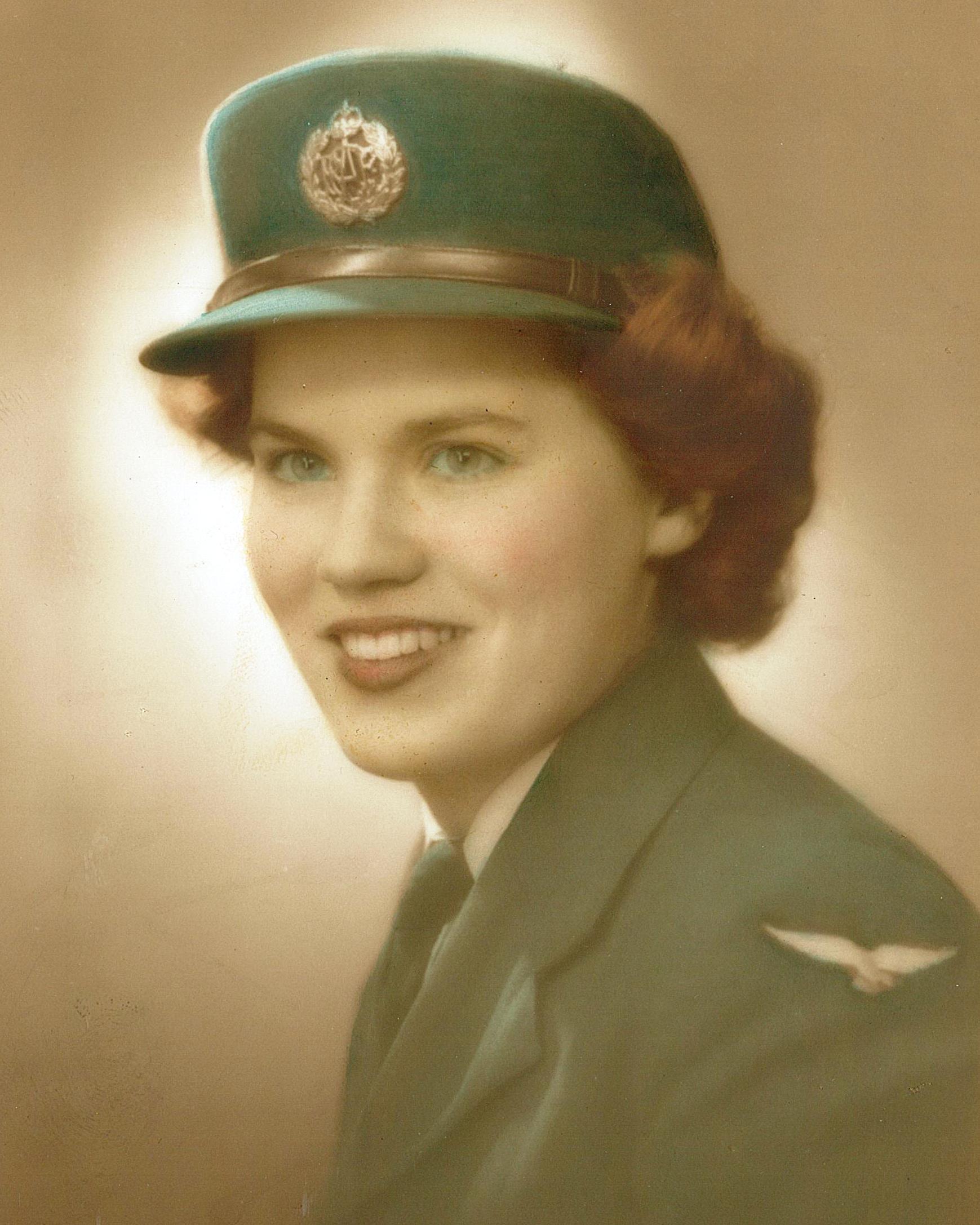 Jasmine in 1943 acting as a Canadian Air Force WAC Wireless Operator