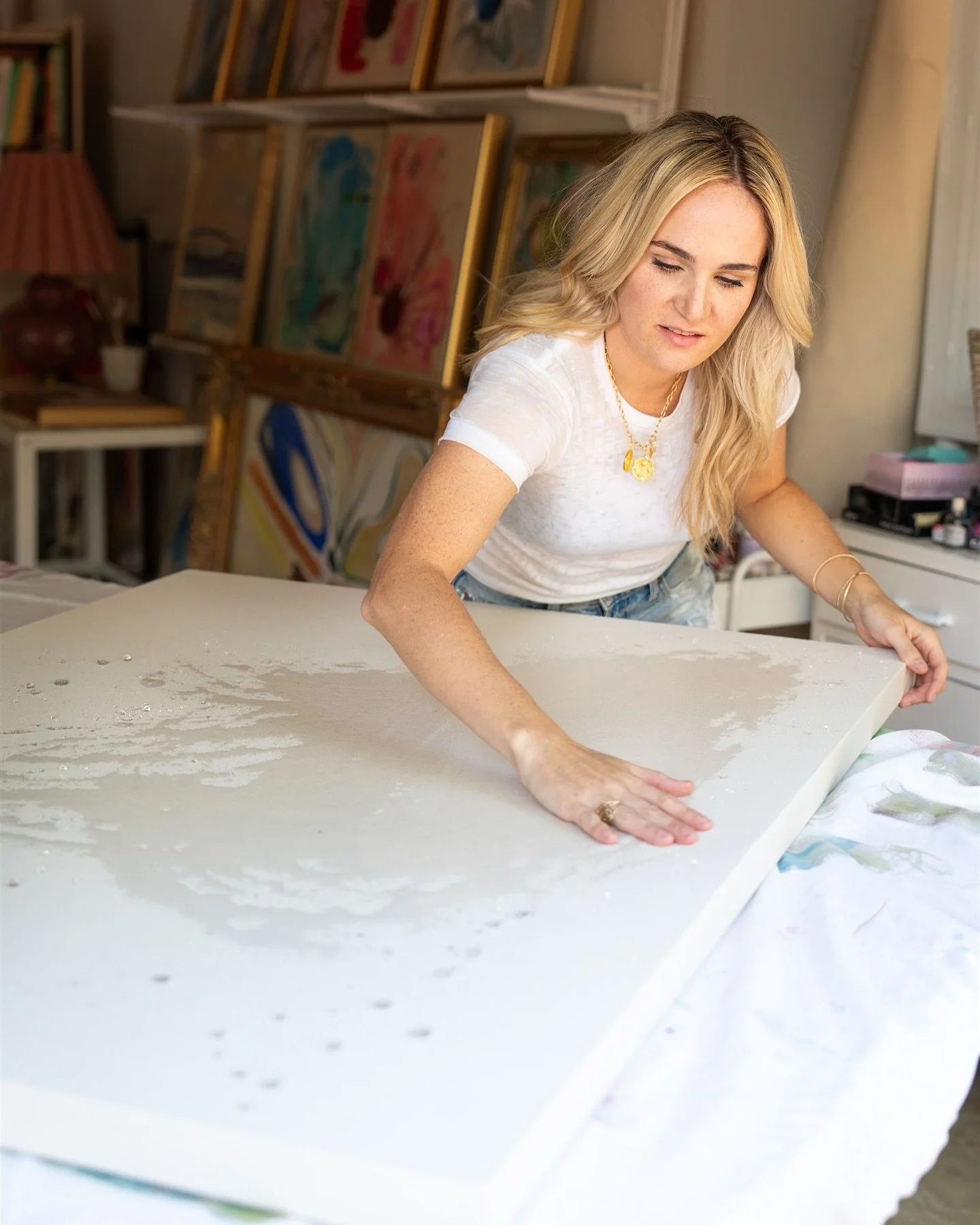 Almost 3 months ago I had the privilege of spending an afternoon with Caitlin in her home studio. I got to watch her animate the canvas by moving the paint and water around with intention. It is always inspiring to watch an artist at work.

I have so