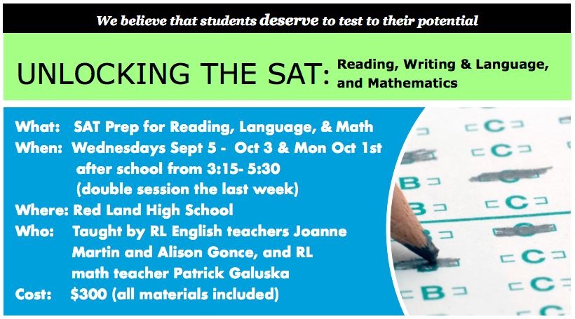 Red Land SAT Prep Course: Jan. 31 - March 7