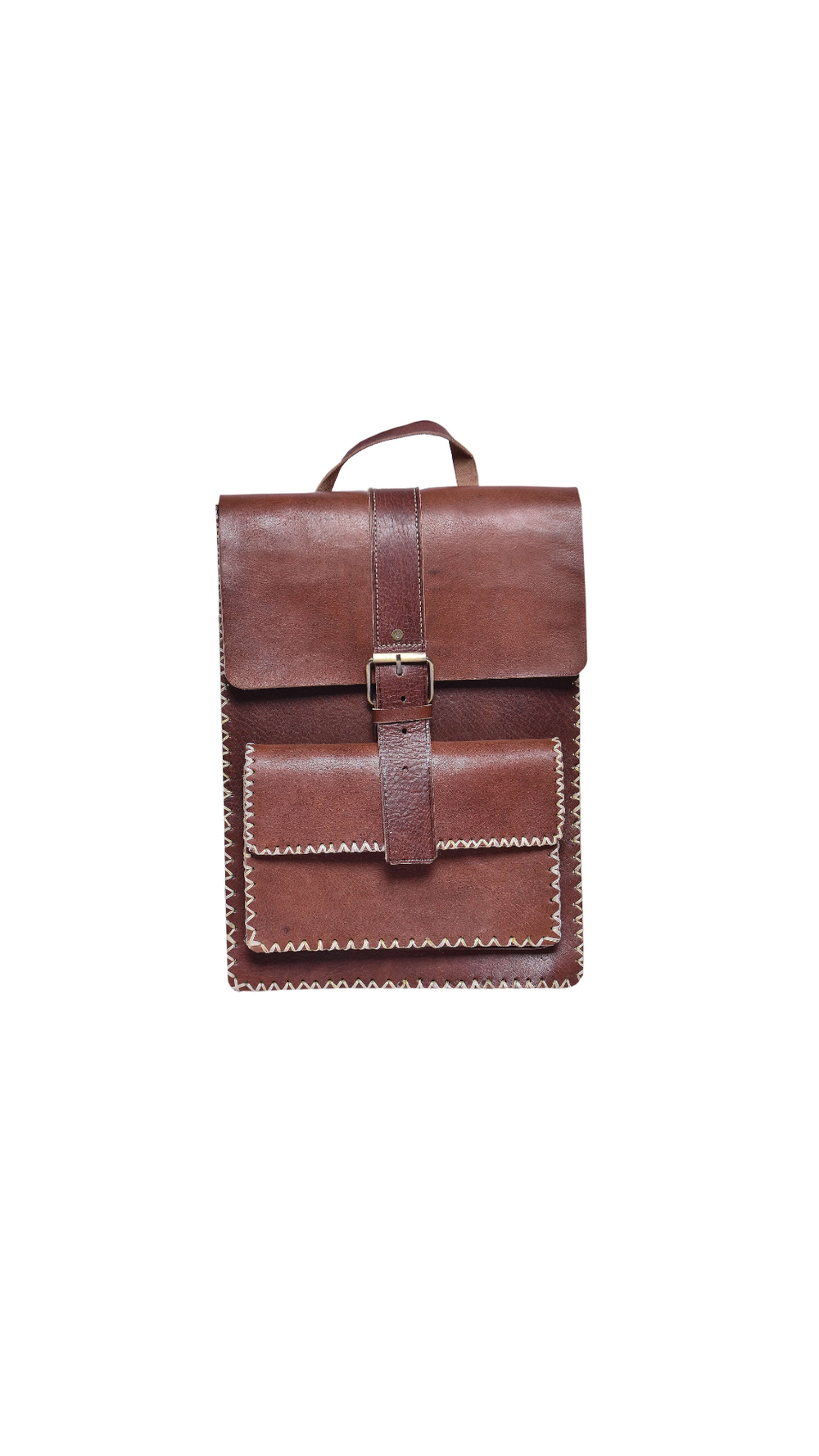 Ochre Moroccan Leather Backpack — Dar Medina