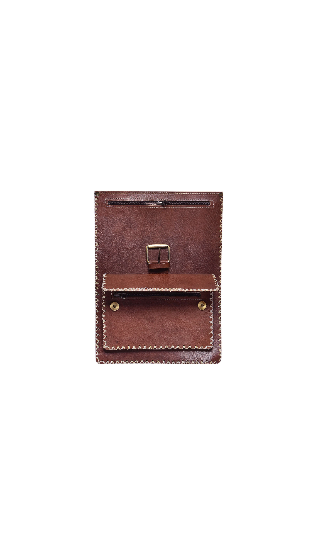 Coffee Moroccan Leather Backpack — Dar Medina