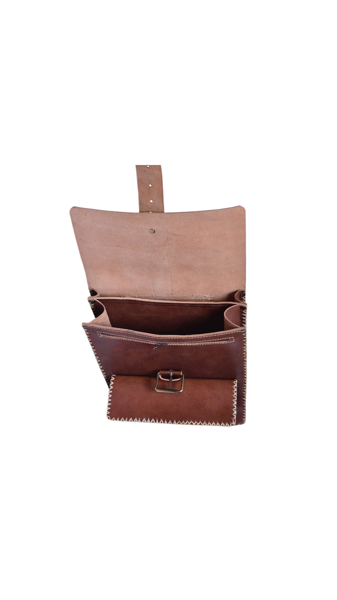 Coffee Moroccan Leather Backpack — Dar Medina