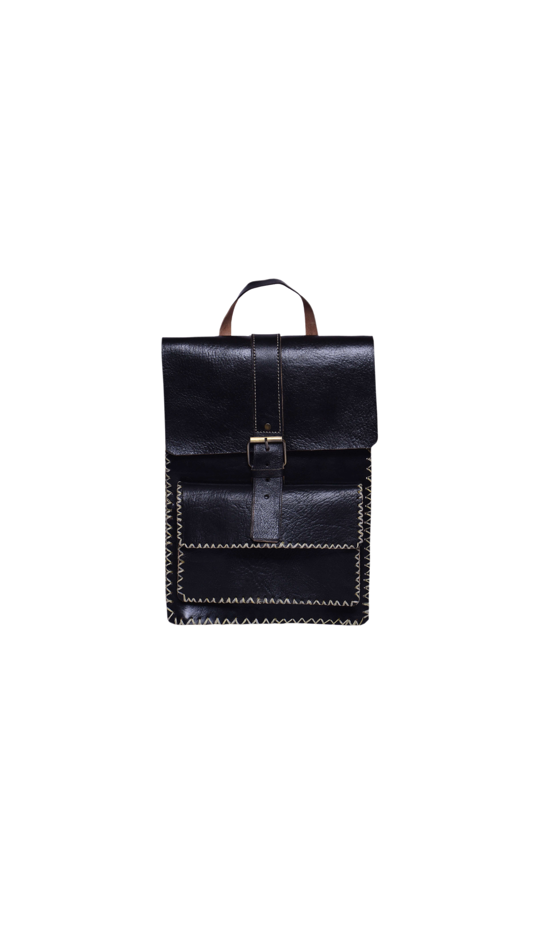 Black Moroccan Leather Backpack — Dar Medina