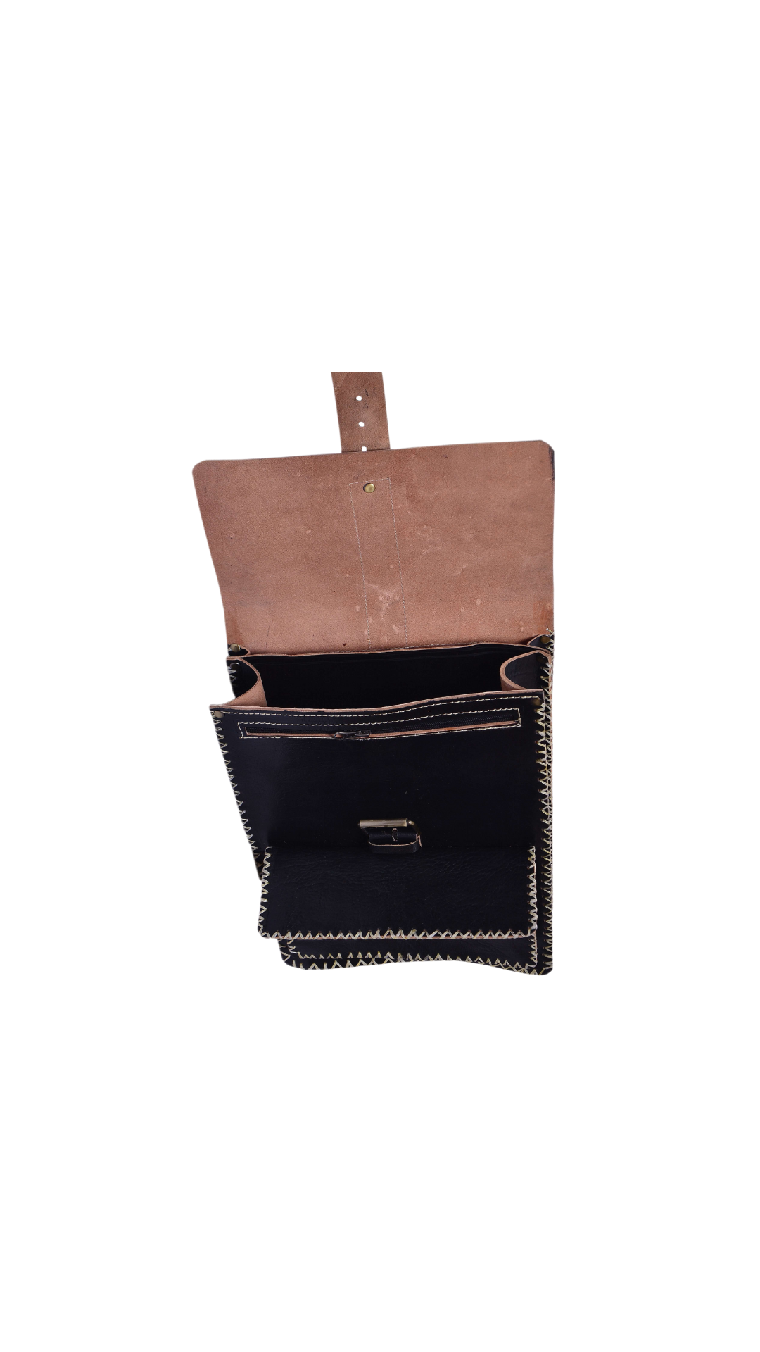 Black Moroccan Leather Backpack — Dar Medina