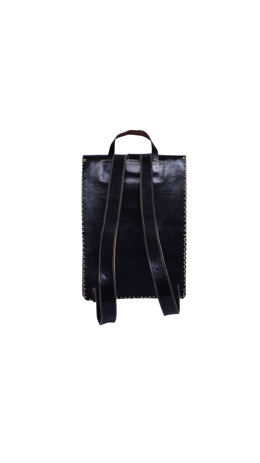 Black Moroccan Leather Backpack — Dar Medina