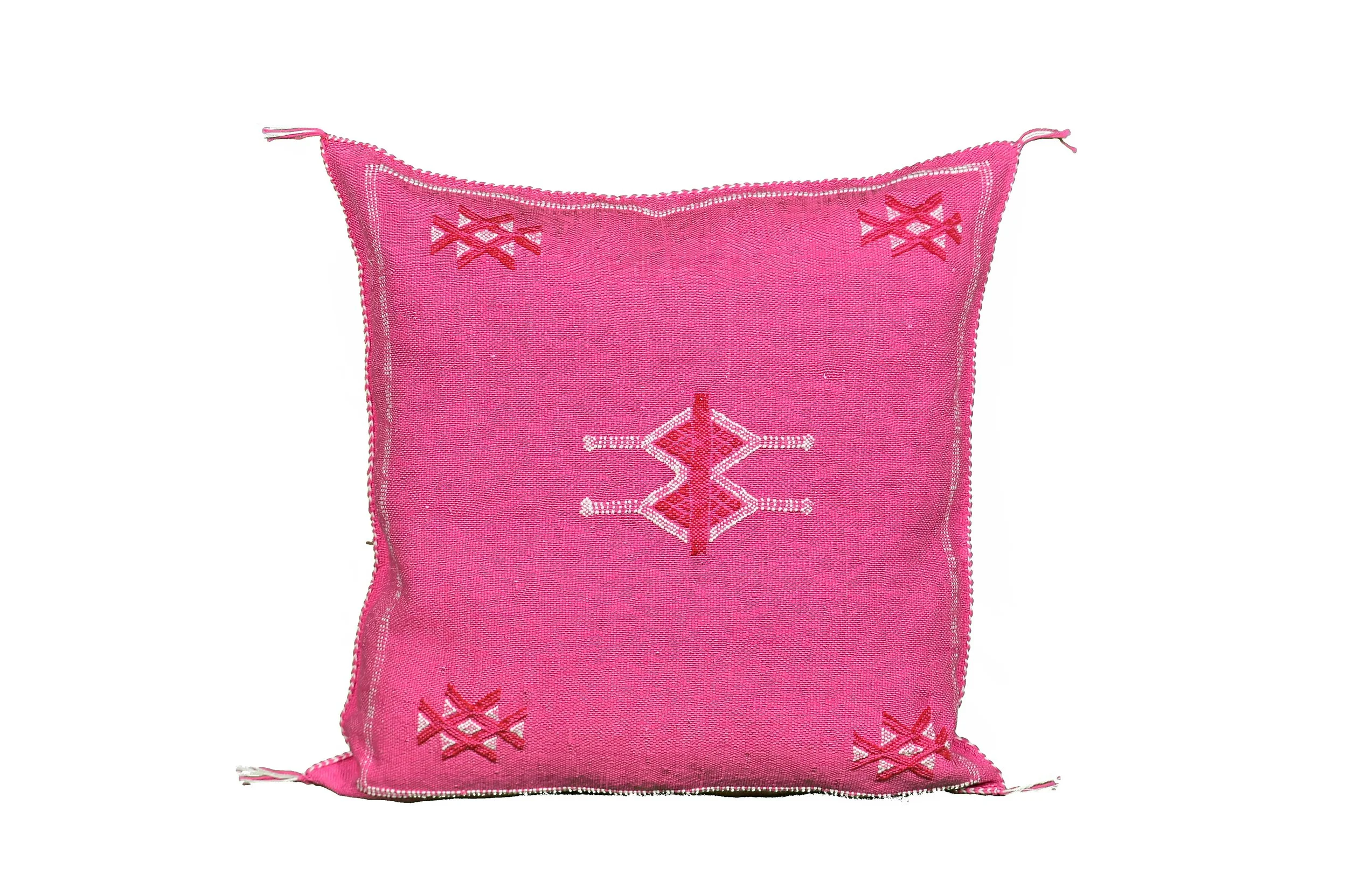Pink Sabra Silk Pillow — Dar Medina