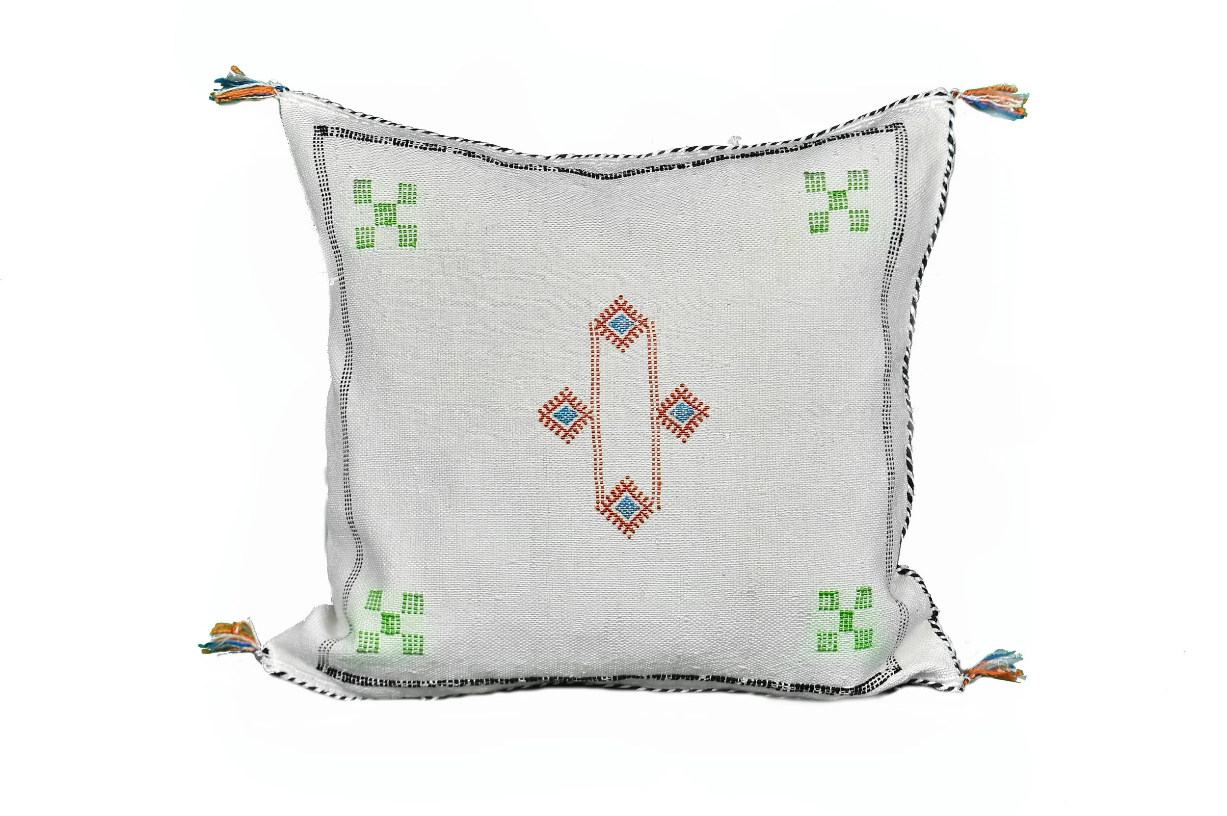 White Sabra Silk Pillow — Dar Medina