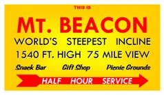 Without trolleys bringing visitors directly to the railway, billboards like this one were required to lure autos off nearby roads.