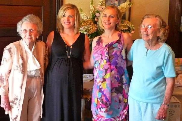 Grandmother Eloise Salter, Jen, me, Grandmother Florence Howell celebrating our new babies to be. May 2009
