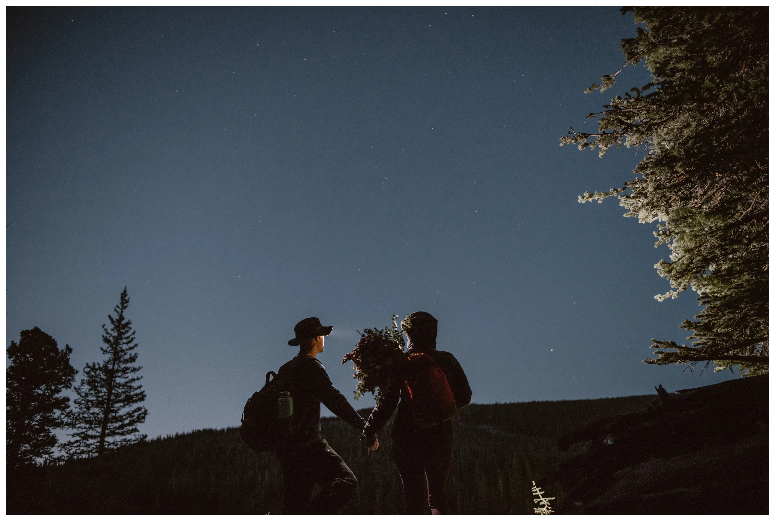 Karen and Matt started their adventure elopement day before sunrise so they could hike to the top of Lake Isabelle outside Nederland, Colorado. Photo by Adventure Instead, Maddie Mae.