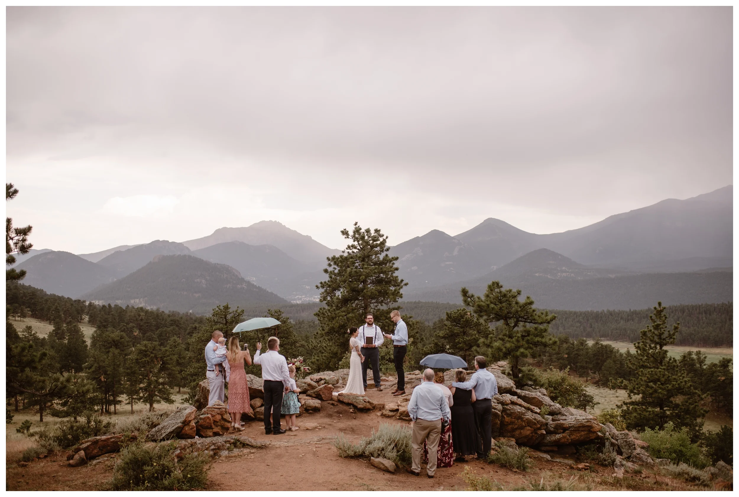 To elope in Rocky Mountain National Park outside Estes Park, Colorado, you must apply for a permit and choose from their list of designated sites, including 3M Curve, Bear Lake, and Sprague Lake. Photo by Maddie Mae, Adventure Instead Elopement Photographers.