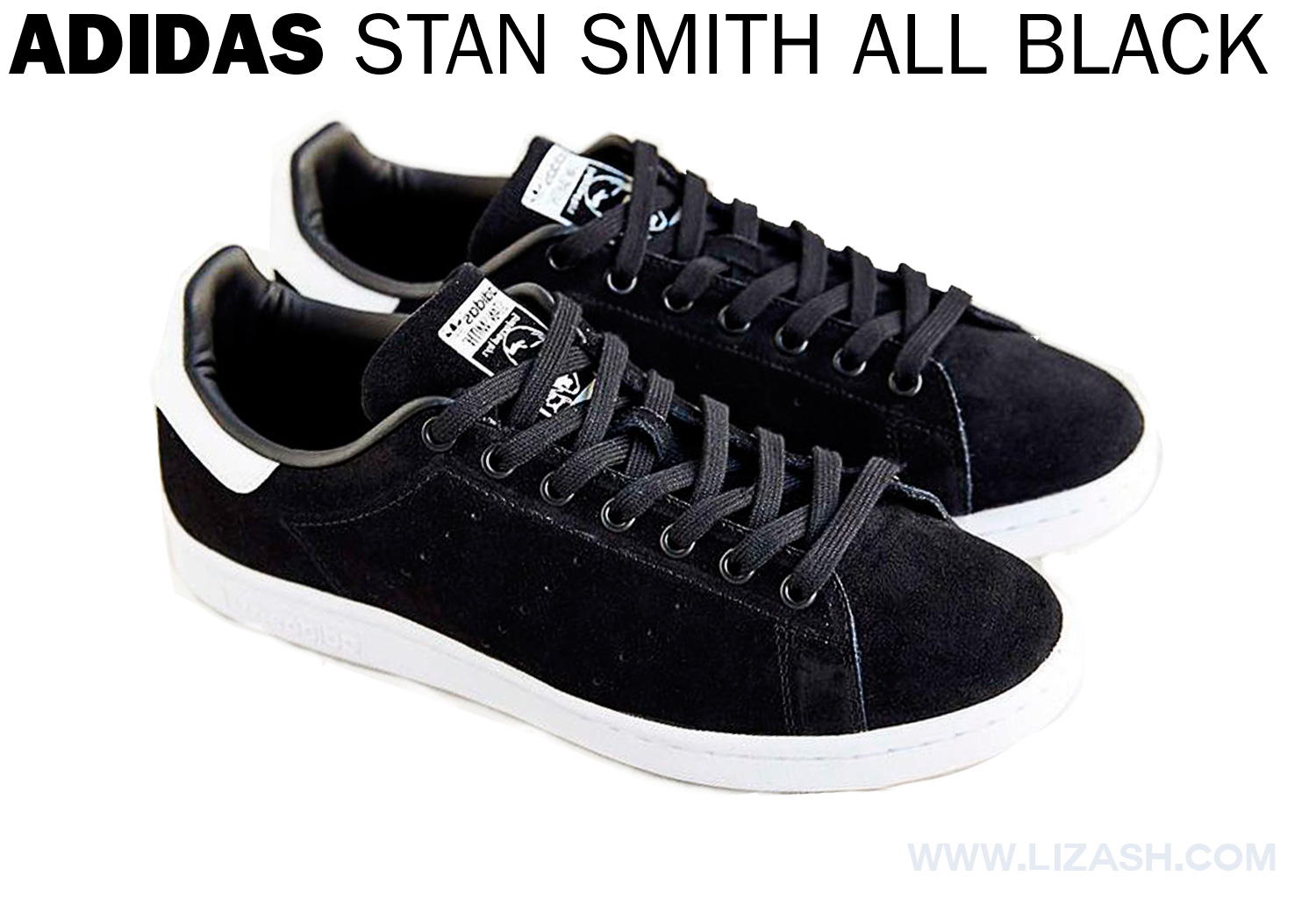 ADIDAS STAN SMITH ALL BLACK SUEDE