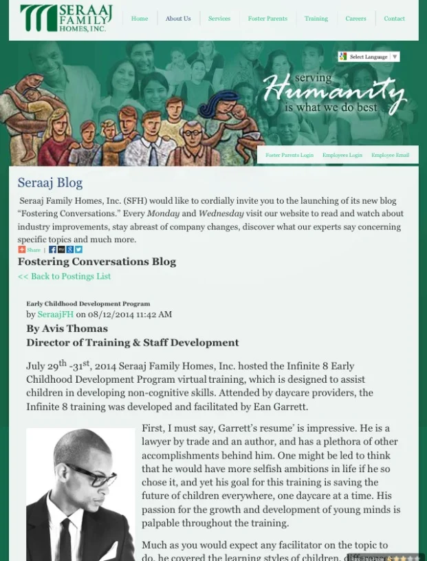 Seraaj Family Homes Director Blogs About Infinite 8 Early Childhood Training