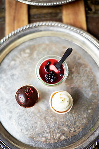buttermilk panna cotta, wild huckleberries (plus cupcakes from cups & cakes)