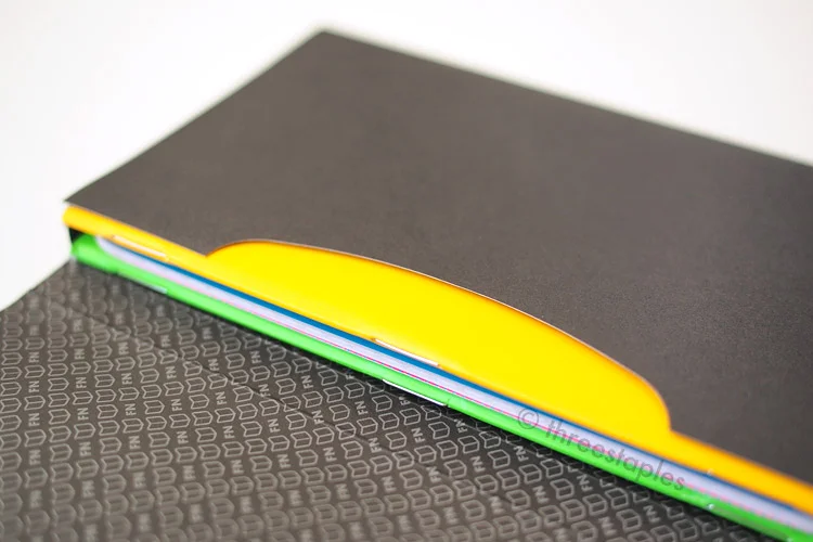 Great contrast between opaque black and vibrant colors