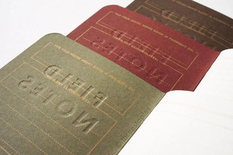 Embossing seen from the inside front covers