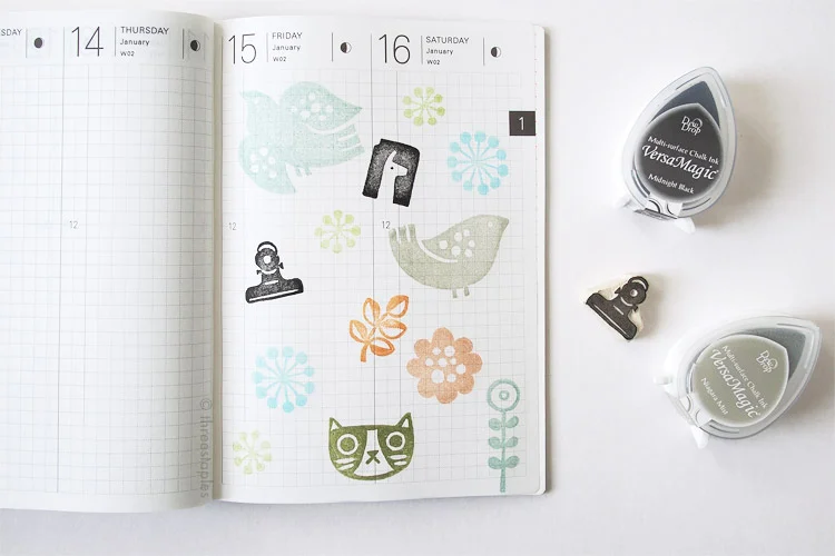 Testing various colors and designs with VersaMagic Dew Drop ink pads. Most of these designs were made from this book .