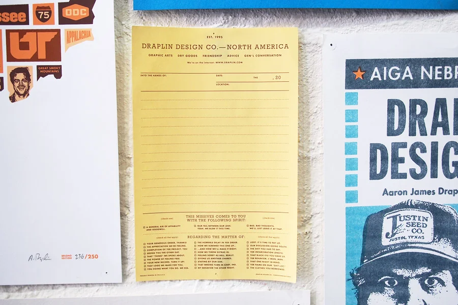 “Graphic Arts. Dry Goods. Friendship. Advice. Gen’l Conversation.”