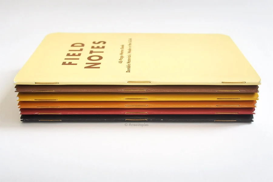 Gold staples. They have tarnished a bit over the years but they still look good with all the colors.