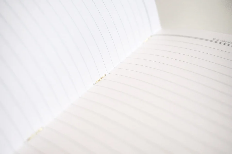 Ruled lines (1/4") and gold staples