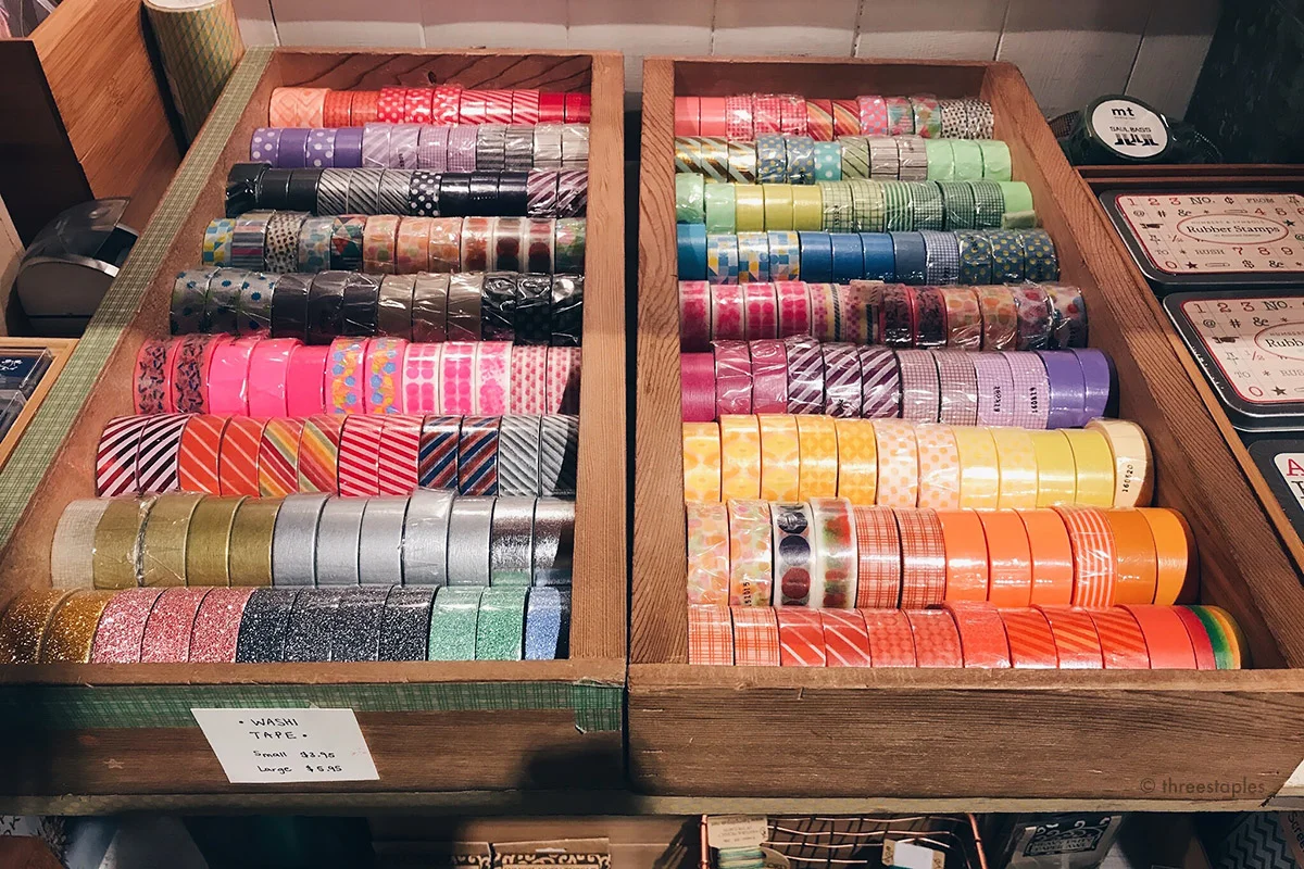 A very large selection mt brand washi tapes . I don’t know how I resisted but none of them came home with me.