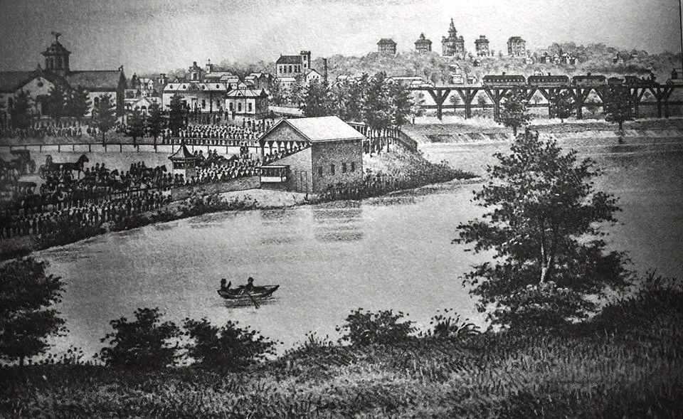 This is the Detroit, Hillsdale & Indiana trestle across the River Raisin in Manchester. The trestle in Hillsdale may have looked about the same