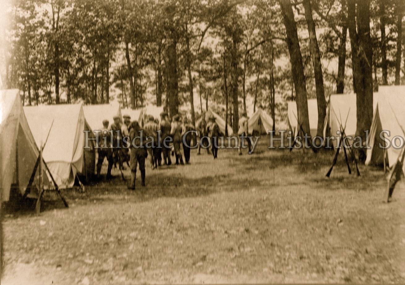 Michigan SKirmishers in camp at Baw beese lake - 1904