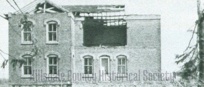 the bates home near steamburg road was blown apart in the tornado. The bricks were reunsed to build the new home.