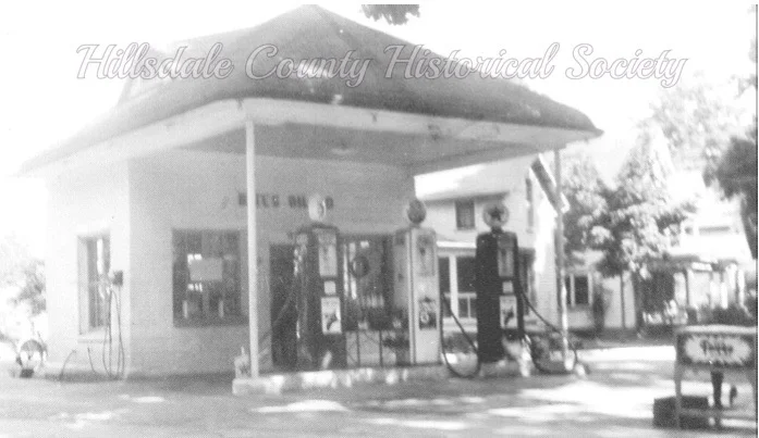 The Bates Oil Company on the corner of Howell and Sharp streets.